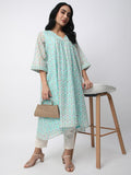 Women Viscose Relaxed Fit V Neck Embroidered Kurta